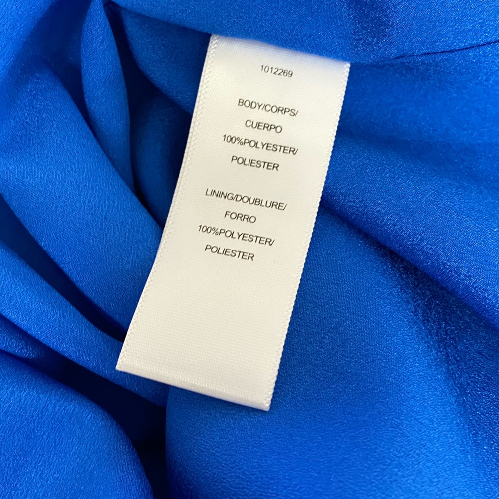NWT* Halston One Shoulder Braided Strap Summer Chic Mini Dress in Wave Blue - Picture 11 of 11